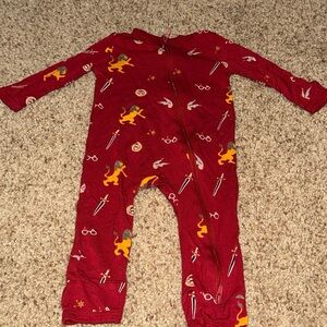 Kyte Baby Gryffindor zippered romper